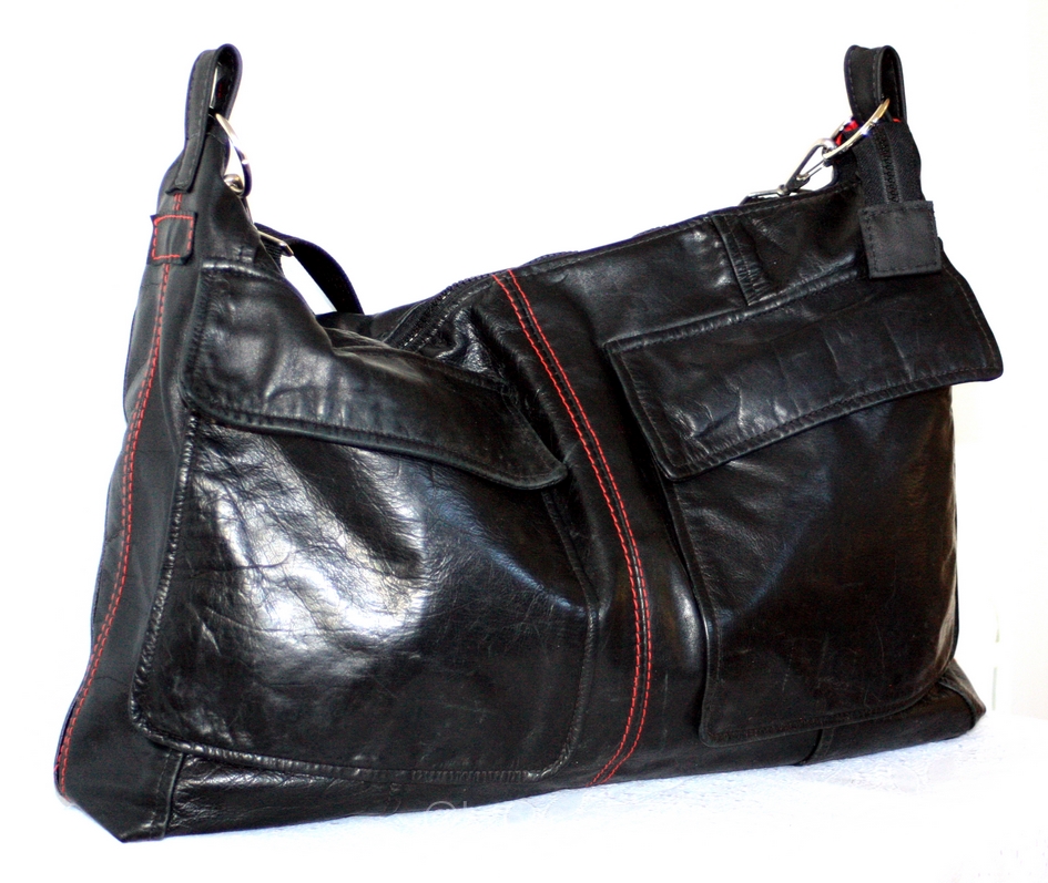 Big Black Thick Leather Bag – sold out – byBessert